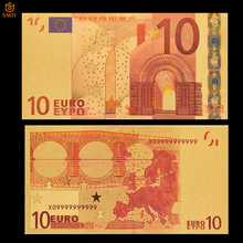 Color Gold Banknote 10 Euro Banknotes Plated 24k Gold Foil Paper Money Collection 2024 - buy cheap