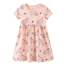 Vestido de algodón para niña, ropa con estampado de unicornio, 2 a 7 años, verano, 2019 2024 - compra barato