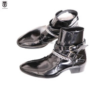 Fr. lancelot botas de couro brilhante masculinas, botas de couro de cavalheiro britânico, sapatos de festa, 2020 2024 - compre barato