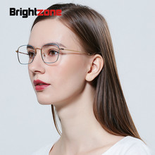 Brightzone 2019-gafas ópticas de marca para hombre y mujer, montura completa de Metal, estilo de gafas a la moda, lentes transparentes, gafas de ojos, diseñador de tendencia 2024 - compra barato