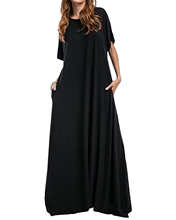 Women Long Maxi Dress ZANZEA 2021 Half Sleeve Solid Round Neck Vintage Casual Loose Long Elegant Robe Bodycon Vestidos  2024 - buy cheap