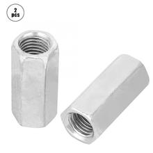 2pcs Insert Nut Zinc Plated Steel M16*50 Long Hex Nut Hexagonal Thread Nut Threaded Fasteners nut for wood 2024 - buy cheap