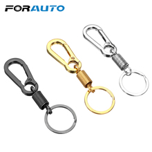 FORAUTO Car Keychain Belt Clip Loop Key Ring Men Fashion Spring Gourd Buckle Metal Key Chain Car-styling Stainless Steel 2024 - buy cheap