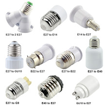 GU10 E27 E14 B22 Screw Sockets Lot Lamp Bulb Adapter Plastic Base LED Bulb Extender Converter Fitting Light Holder Socket Round 2024 - buy cheap