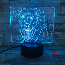 Lámpara de ilusión Visual 3D para niños, luz nocturna estilo perro, Bulldog, Poodle, Jack, Jason, Terrier, Rottweiler, Dobermann, AW-800 2024 - compra barato