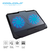 COOLCOLD Laptop Cooling Pad Base Notebook Cooler Two Led Fan Seven Angles Adjustment For 12'' 15.6'' 17'' Laptop USB Cooling Fan 2024 - buy cheap