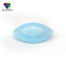 Free Shipping 5A Quality 1.5x3~8x16mm Milky Blue Color Marquise Shape Glass Gems Synthetic Beads For DIY Jewelry 2024 - buy cheap