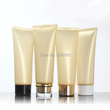 Tubo de shampoo de viagem dourado vazio, tubo macio recarregável, mangueira de cosmético para limpeza facial/cuidados com a pele, 100ml/g 2024 - compre barato