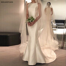 Simple Korea Wedding Dresses Mermaid Style Satin Bridal Gowns Sleeveless Chapel Train Korea Bridal Dresses Vestidos De Noiva 2024 - buy cheap