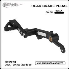 Moto cnc liga de alumínio preto pé traseiro pedal alavanca do freio para ducati diavel 1200 2011 2012 2013 2014 2015 2016 2017 2018 2024 - compre barato