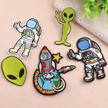 PGY Astronaut Patches for Clothes Iron on Patch Embroidered Parches Bordados Rocket Spacecraft Planet Cloth Stripes on Backpack 2024 - buy cheap