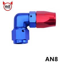 evil energy Universal AN8 Enforced Hose End Aluminum Alloy Adaptor Connection Hose Oil Cooler Fittings 0 45 90 Degree Adapter 2024 - buy cheap