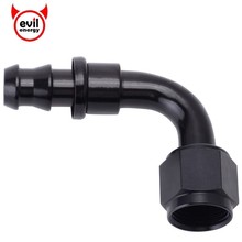 evil energy AN10 Oil Fuel Push On Hose Anoized Aluminum 0 90 45 180 Degree Rubber Tube Hose End Oil Fuel Fitting Reusable Black 2024 - buy cheap