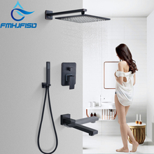 12 Inch Bathroom Shower Faucets Wall Mounted Rainfall Shower Head Triple Mixer Valve Bath Shower Set 2024 - buy cheap