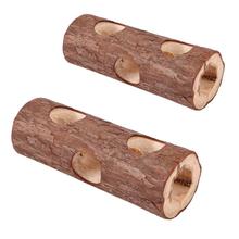 Wooden Animal Tunnel Exercise Tube Chew Toy for Rabbit Ferret Hamster Guinea Pig Hamster Toy Tunnel Small Pet 2024 - buy cheap