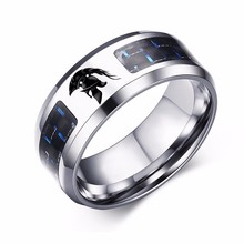 Personalized Engraved Spartan Gladiator Warrior Stainless Steel with Carbon Fiber Ring for Men Jewelry 2024 - buy cheap