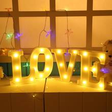 Creative 3D 26 White Letter Alphabet LED Marquee Sign Light Indoor Wall Hanging Night Lamp Bedroom Wedding Birthday Party Decor 2024 - buy cheap