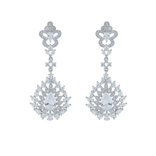 Full CZ Cubic Zirconia Round Teardrop Earring Women Dangle Earrings Bridal Wedding Jewelry Accessories Gift CE10055 2024 - buy cheap