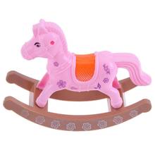 Plastic Miniature Rocking Horse Toy Dollhouse Accessories for Doll Kid Toys 2024 - buy cheap