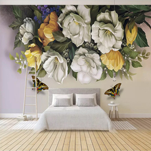 Papel tapiz 3D personalizado para decoración de interiores, Mural para sala de estar, dormitorio, pintura de pared, Flores, mariposas, foto, papeles tapiz, decoración del hogar 2024 - compra barato