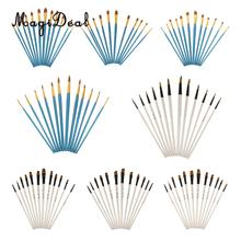 MagiDeal 12Pcs Nylon Hair Paint Brush Artist Painting Slant Tip for Oil Watercolor Acrylic Gouache Painting Drawing Toys 2024 - buy cheap