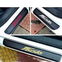 Placa de alféizar de puerta para Ford Fiesta, accesorios de coche, pegatina de desgaste de fibra de carbono, placa de alféizar de puerta, fibra de carbono, pegatina de vinilo 2024 - compra barato