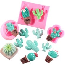 Cactus Succulent Gypsum Silicone Kitchen Baking Mold DIY Chocolate Candy Fondant Moulds Playmer Clay Mould Cake Decorating Tool 2024 - buy cheap