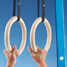 1 Piece Birch Wood Gymnastic Rings Pull Up Gym Ring for Home Fitness Strength Training Adjustable Straps for Optional 2024 - buy cheap