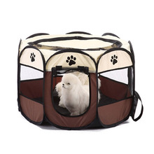 Портативный складной домик для домашних животных клетка для собак кошка палатка манеж для щенков питомник легкая эксплуатация восьмиугольник забор # A 2024 - купить недорого