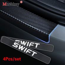 Car Door Sill For Suzuki Swift Door Sill Guard Welcome Pedal Protector 4D Carbon Fiber Vinyl Sticker Car Accessories 4PCS 2024 - buy cheap