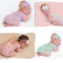 Кружевные Боди с цветочным рисунком для новорожденных девочек и мальчиков + фотореквизиты для фотосъемки 2024 - купить недорого