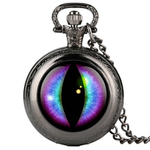 Relógio de bolso masculino retrô, relógio de bolso digital de padrão de pupila vertical roxa para menino, relógio digital de bolso arábico para adolescentes 2024 - compre barato