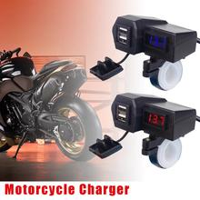 3.1A Мотоцикл аксессуары для автомобильного зарядного устройства Dual USB Автомобильное зарядное устройство прикуривателя вольтметр Дисплей Водонепроницаемый проводка 60 см двойной USB адаптер 2024 - купить недорого