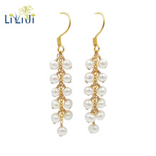 Lii Ji AA+ Nearround Freshwater Pearl Beads,925 sterling silver Handwork Long Dangle Tassel Earrings 2024 - buy cheap