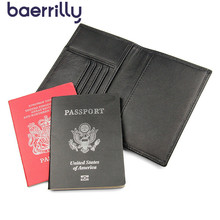 New Genuine Leather Travel Accessories Passport Holder Cover Women Men RFID Business Credit Wallet Storage Case Organizer Card 2024 - buy cheap