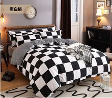 Conjunto de ropa de cama con estampado de estrellas, funda de edredón, funda de almohada, color blanco y negro, 4 unidades 2024 - compra barato