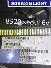 1000 шт для Сеульского SMD 8520 6V 2-чип светодиодный подсветка 1W 8520 6V холодный белый 95-100LM ТВ применение холодный белый 2024 - купить недорого