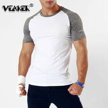 Camiseta deportiva de secado rápido para hombre, camisa de manga corta raglán para correr, entrenamiento, Fitness, nueva 2024 - compra barato
