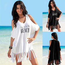 Hot Women Tassel See Through Beach Bathing Mini Dress Holiday Clthothing Sexy Ladies 2024 - buy cheap