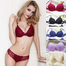 Women Sexy Lace Bra Panty Brief Sets Push Up Bra Ladies Deep V Lingerie Knicker Fashion Hollow Out underwear 2024 - buy cheap