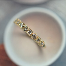 Модное изящное кольцо, ювелирные изделия золотого цвета с белым цирконом, кольца с кристаллами, свадебные украшения для женщин, Размер 6 7 8 9 ... 2024 - купить недорого