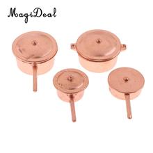 8Pcs 1:12 Scale Dollhouse Miniature Alloy Metal Pots Pants Set Kitchen Cookware Cooking Kit Accessory Children Toys 2024 - buy cheap