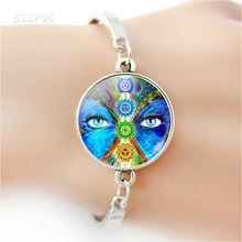 Indian Henna Yoga Jewelry Om Symbol Buddhism Zen Colorful Mandala Flower Bracelet For Women Friends Gifts Glass Dome Bracelets 2024 - buy cheap