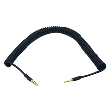 3.5mm Male to Male Jack 4 Pole Extension Aux Audio Coiled Spiral Cable 1.5M 2024 - buy cheap