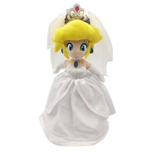 Super Mario Odyssey White Wedding Dress Princess Peach Plush Dolls 33CM For Children Baby Retail 2024 - buy cheap