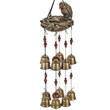 Jaula de pájaros con campanas de viento para exterior, decoración colgante para el hogar, jardín, interior, ornamento 2024 - compra barato