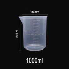 PP Lab beaker прозрачный плоский низ со шкалой mark пластиковый лабораторный измерительный стаканчик для научного эксперимента 1000 мл 1 ⑤ упак. 2024 - купить недорого