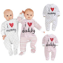 Newborn Baby Boy Girls Long Sleeve Casual Cotton Letter Bodysuit Jumpsuit Infant Babygrow Clothes Outfits 2024 - buy cheap