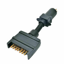 12V 7 Pin Small Round To 7 Pin Flat Plug Trailer Connector Adaptor Plug 2024 - buy cheap