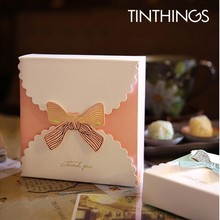 100PCS Sweet Boxes For Wedding Bronzing Bow Pink Candy Paper Box Birthday Birthday Party Favor Gift Box Packaging Soap Cardboard 2024 - buy cheap